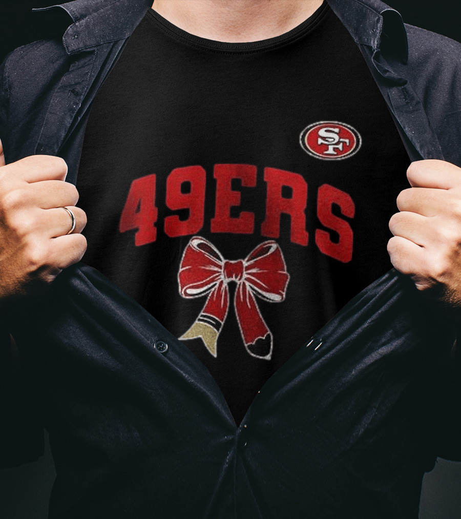 San Francisco 49ers 49ERS SF Ribbon Retired Teacher Lover T-Shirt