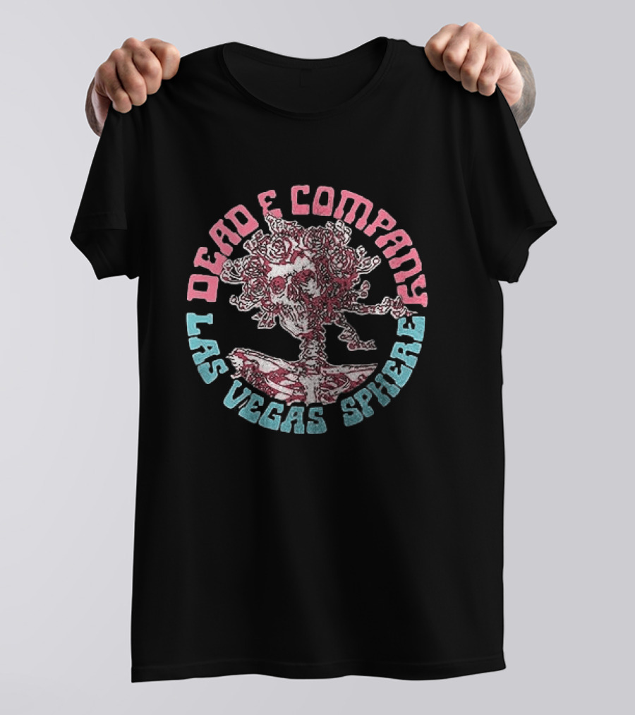 Dead & Company Las Vegas Sphere Bertha Skeleton Roses T-Shirt