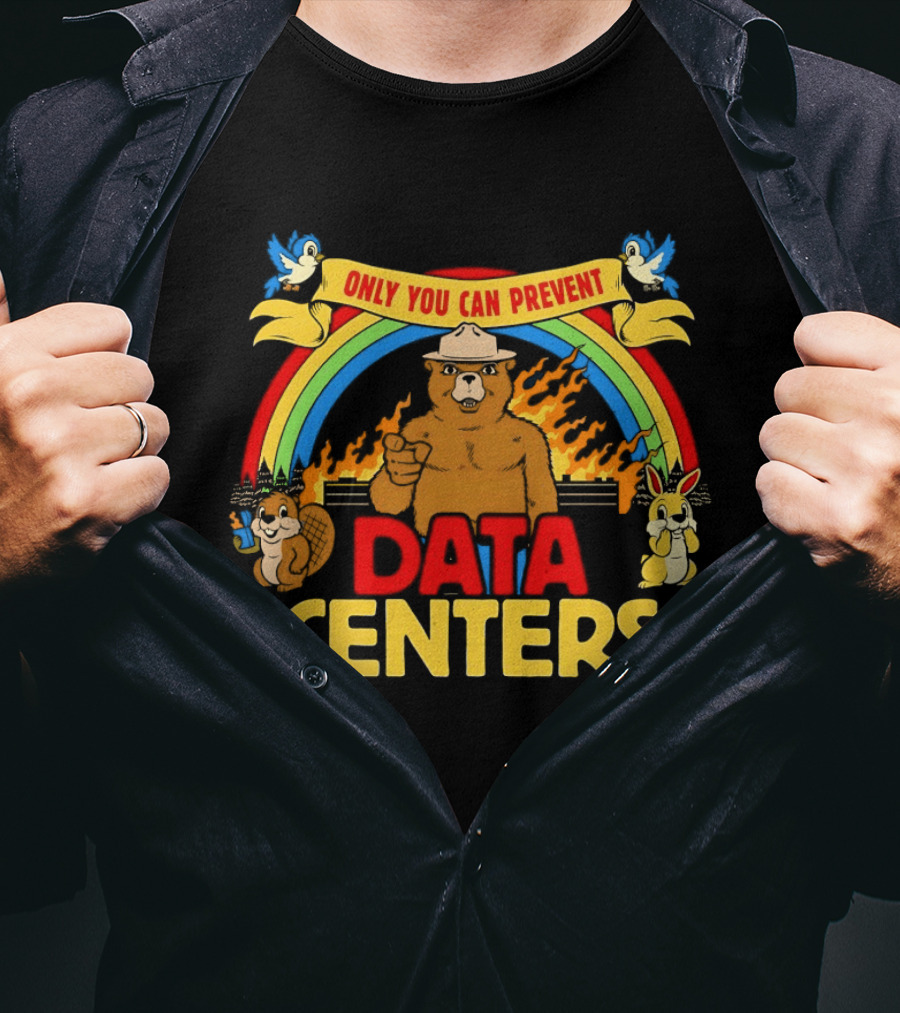Smokey Bear Only You Can Prevent Rainbow Animals Data Centers T-Shirt