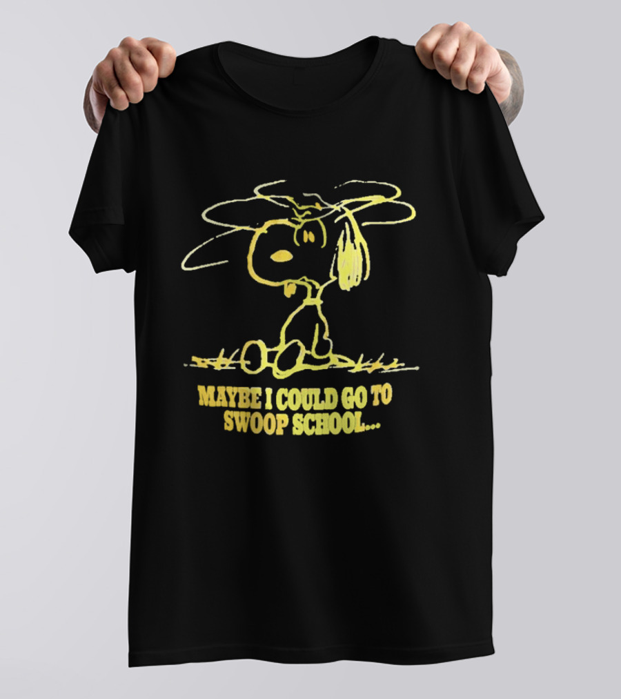 Snoopy Maybe I Could Go To Swoop School Peanuts Comic T-Shirt