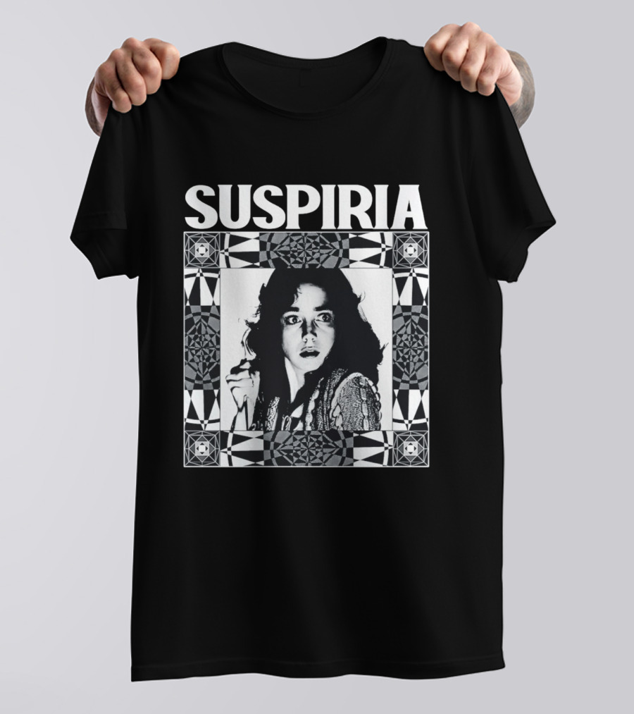 Suspiria 1977 Horror Movie Black And White Vintage Style Jessica Harper T-Shirt