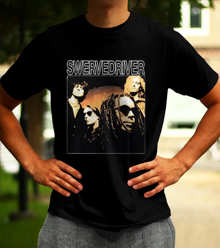 Swervedriver Band Portrait Album Cover Guns T-Shirt