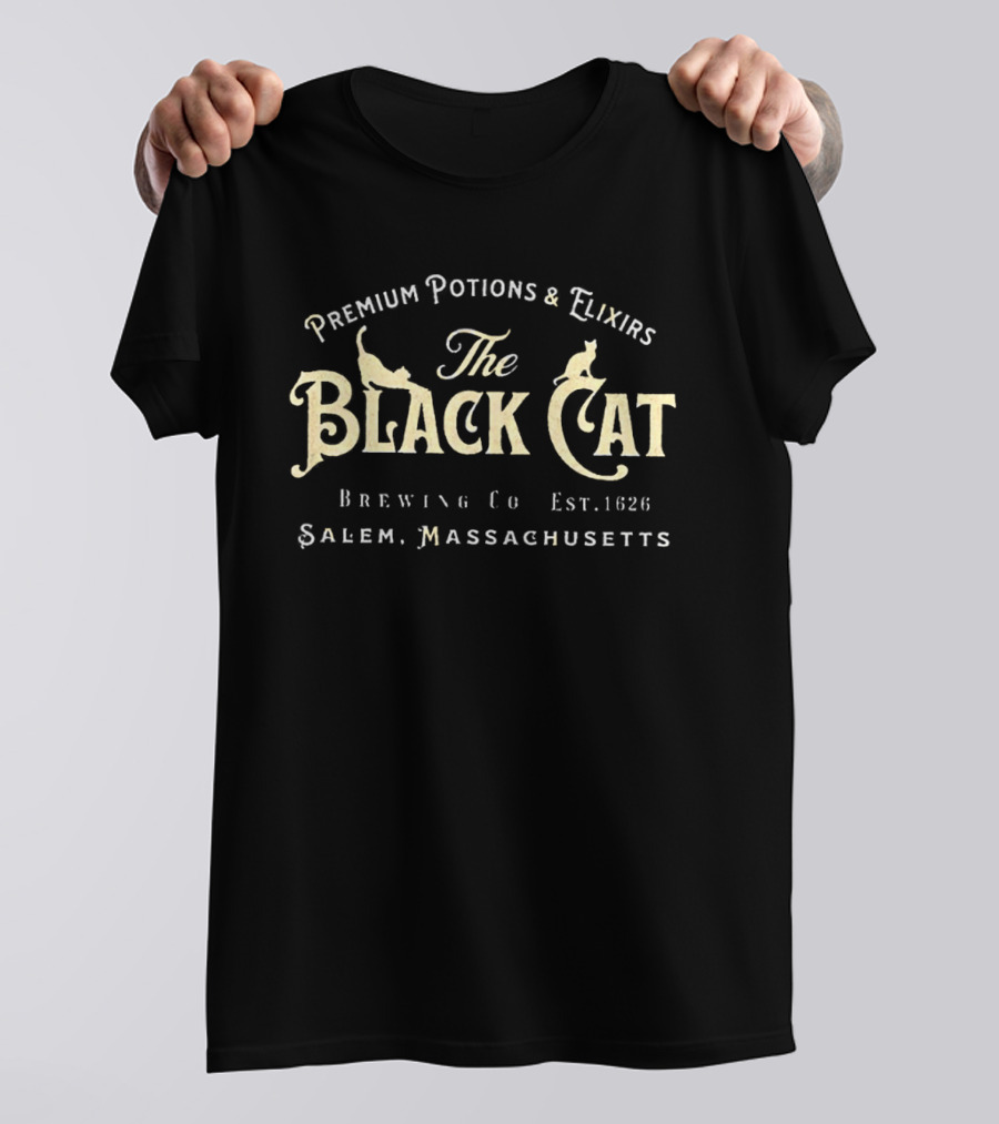 Premium Potions And Elixirs The Black Cat Brewing Co Est 1824 Salem Massachusetts T-Shirt