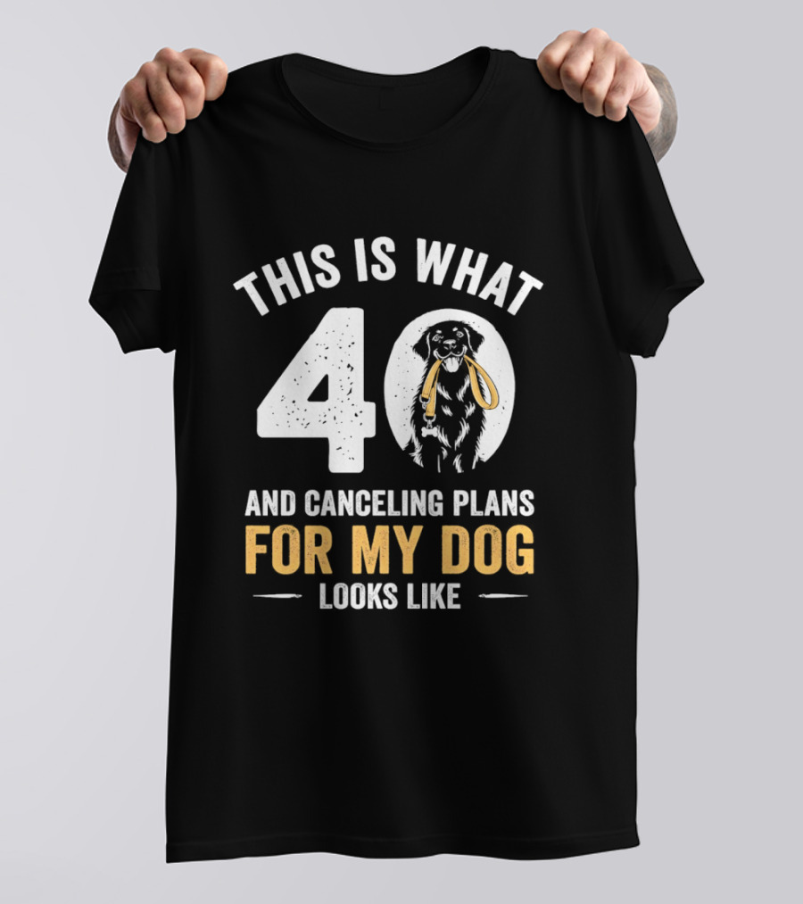 This Is What 40 And Canceling Plans For My Dog Looks Like 40th Birthday T-Shirt