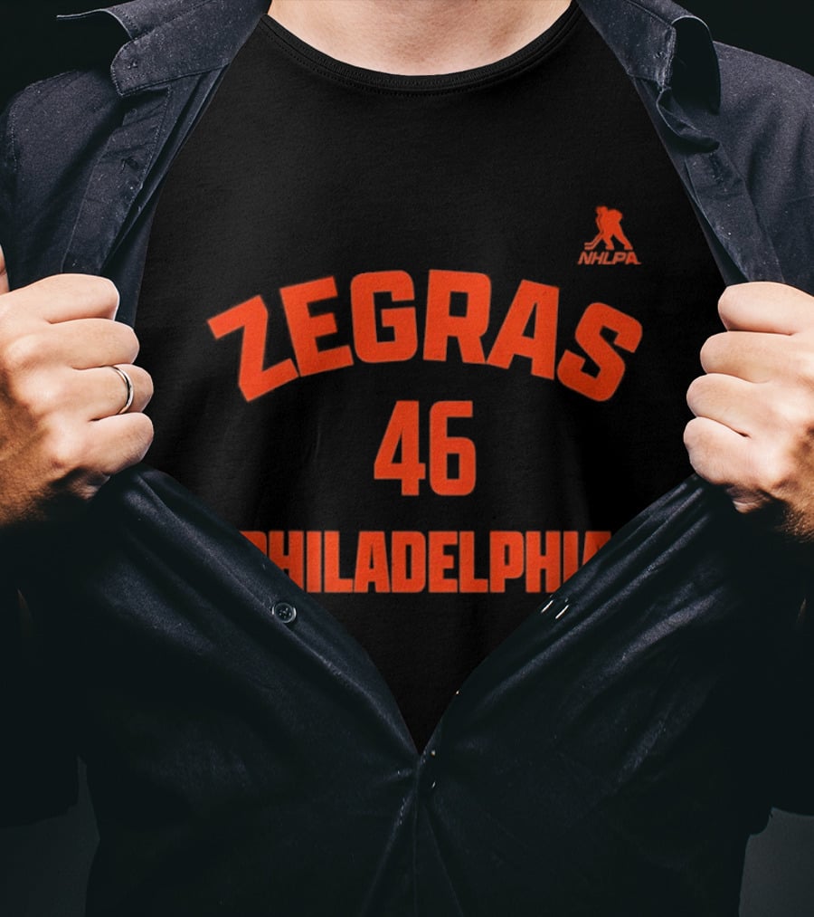 Zegras 46 Philadelphia Hockey NHL Player T-Shirt