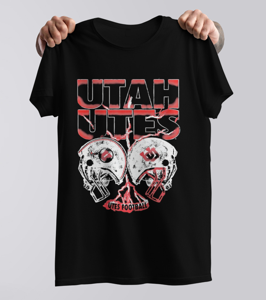 Utah Utes Football Helmets Fan Gear T-Shirt