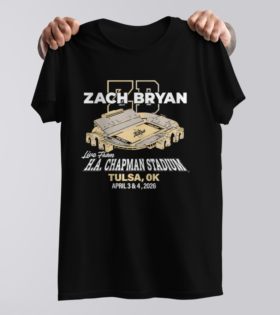 Zach Bryan Live HA Chapman Stadium Tulsa OK April 3 4 2026 T-Shirt