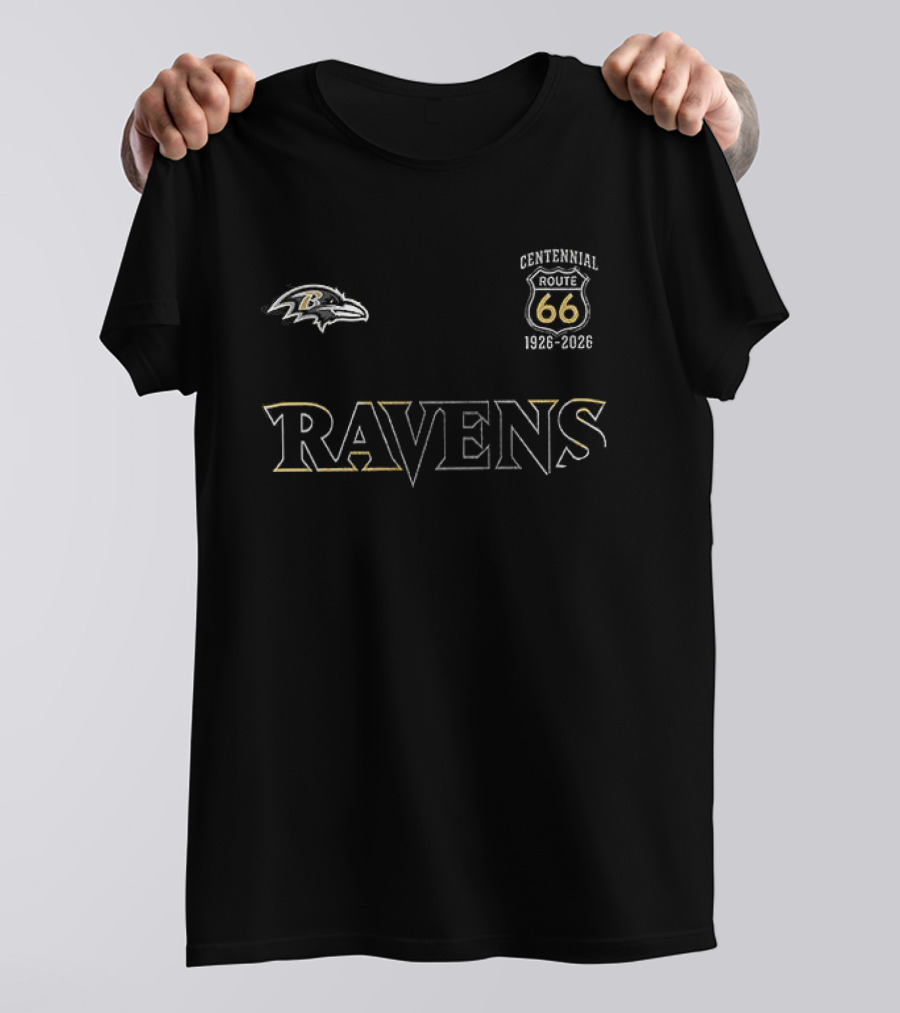 Baltimore Ravens Route 66 Centennial 1926 2026 T-Shirt