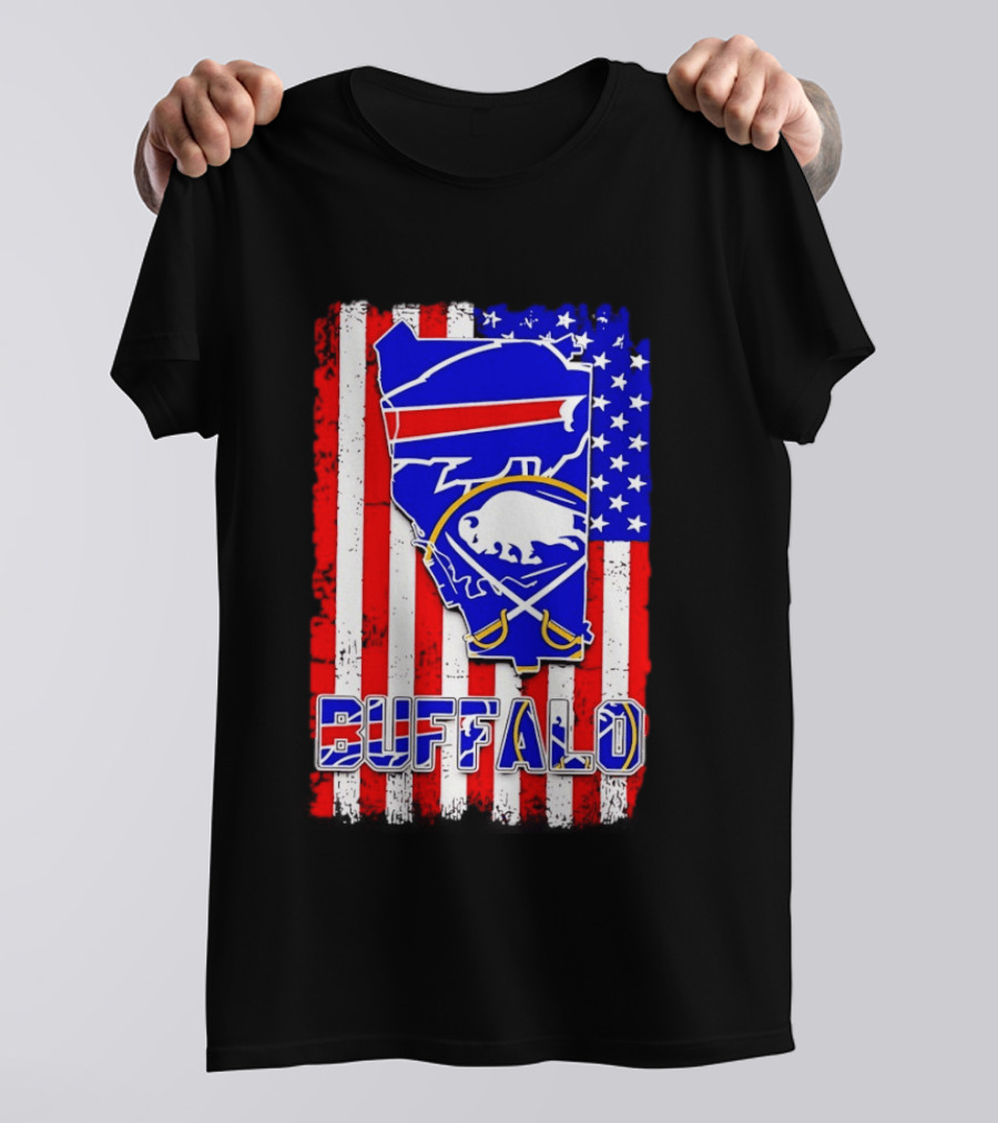 Buffalo Bills Sabres American Flag T-Shirt