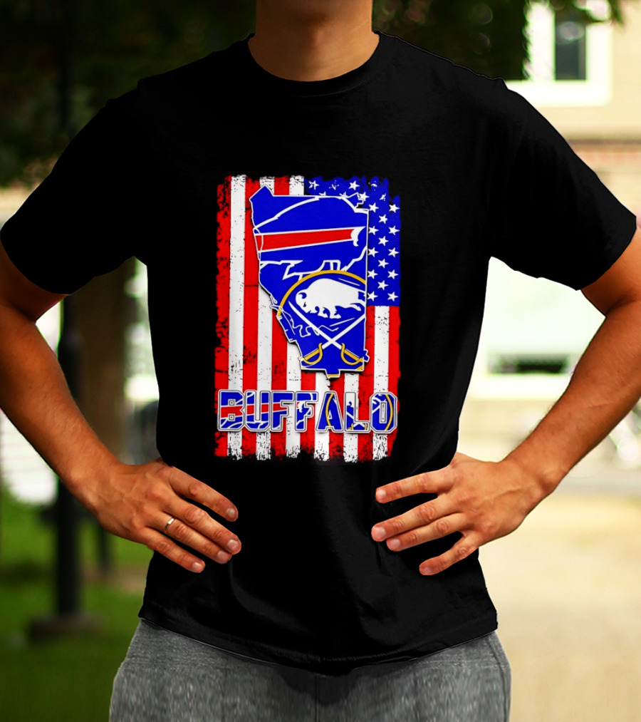 Buffalo Bills Sabres American Flag T-Shirt