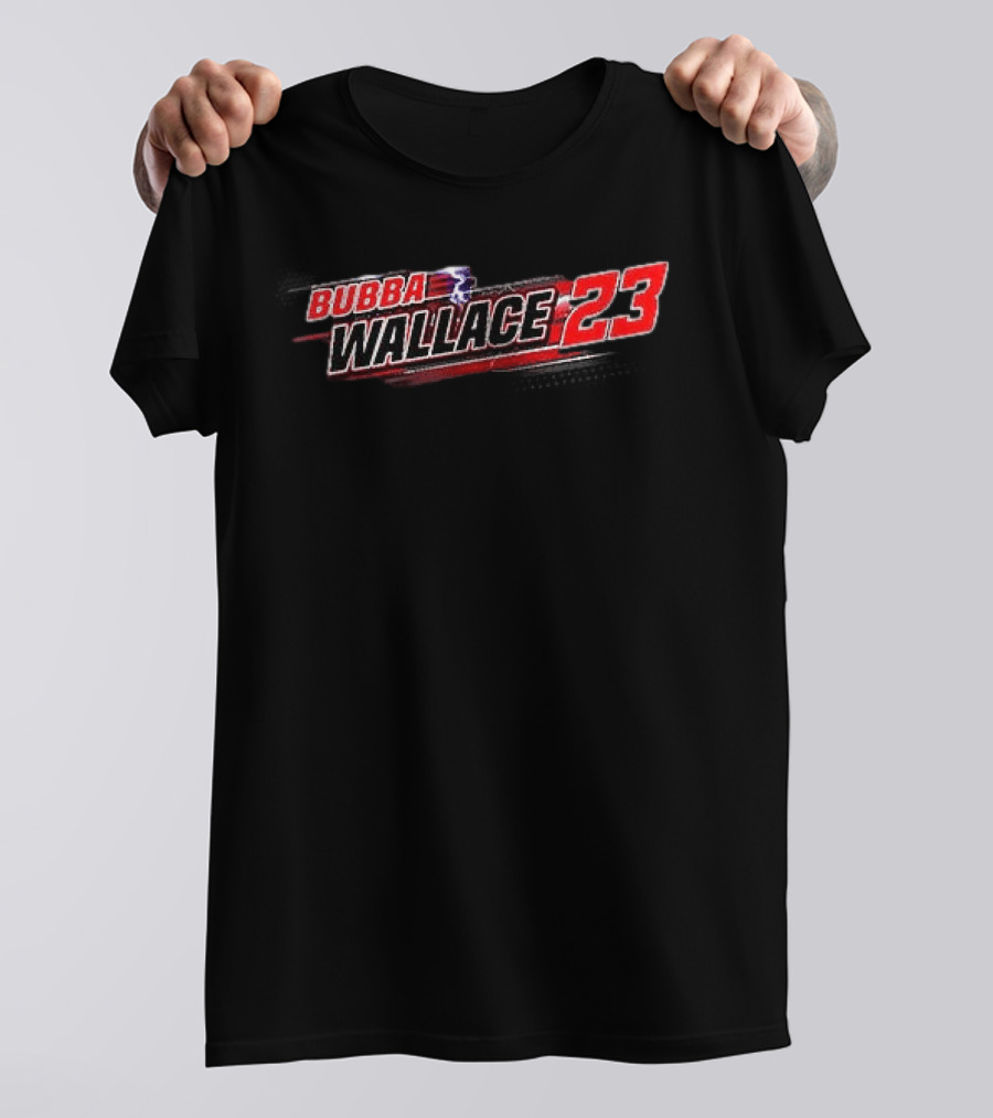 Bubba Wallace 23 Checkered Flag Sports Black T-Shirt