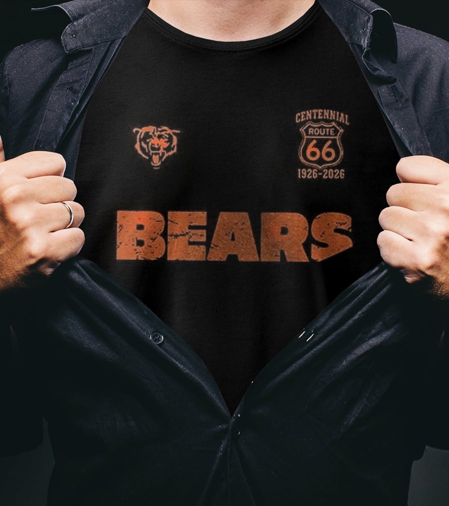 Chicago Bears Route 66 Centennial 100th Anniversary T-Shirt