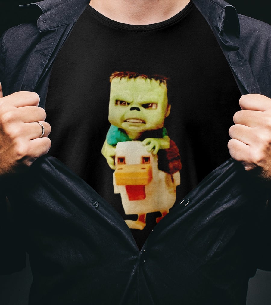 Minecraft Chicken Jockey Frankenstein Mashup T-Shirt