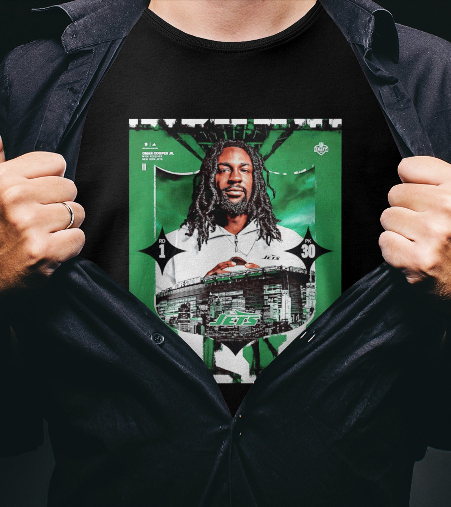 Omar Cooper Jr. Wide Receiver New York Jets 2026 Draft Pick 1 MetLife Stadium T-Shirt