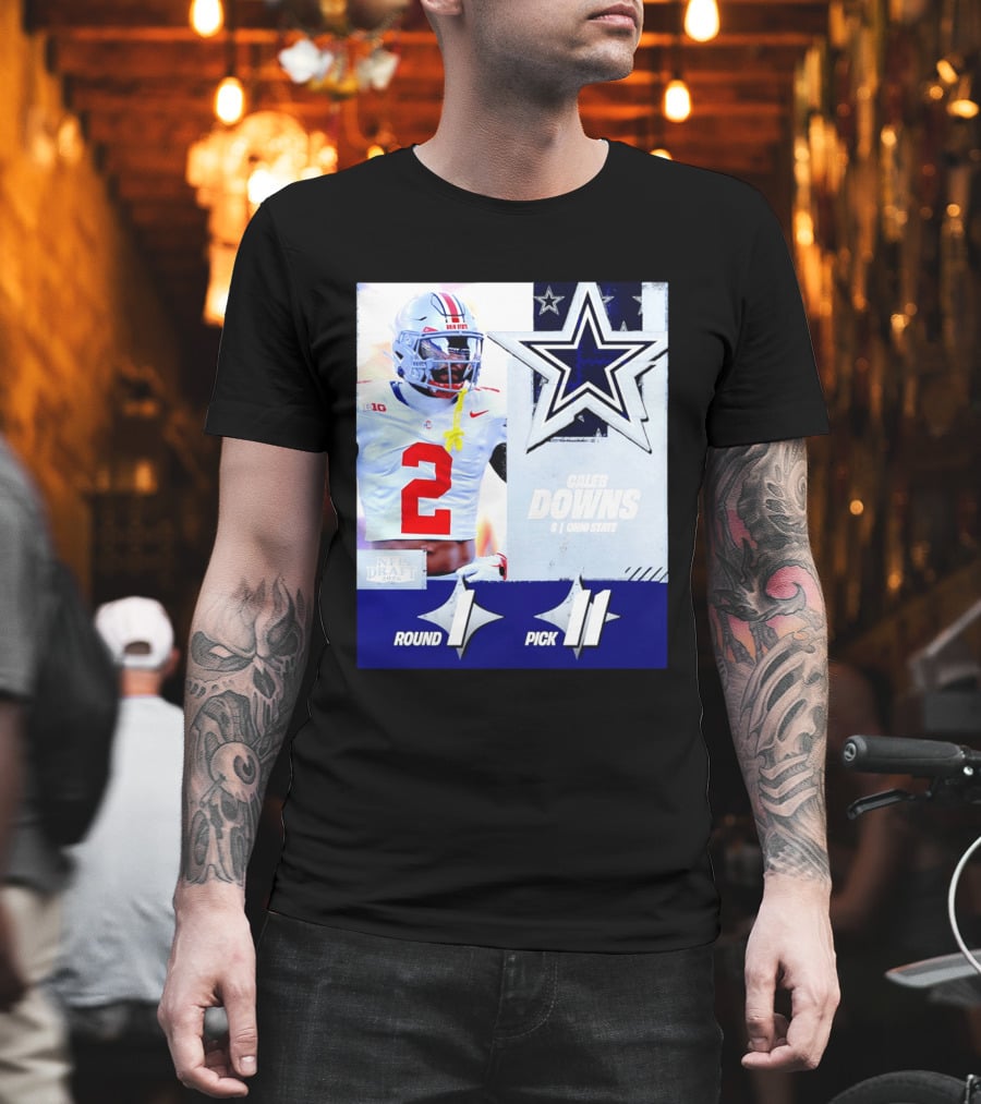 Dallas Cowboys Round 1 Pick 11 Caleb Downs Ohio State NFL Draft 2026 T-Shirt