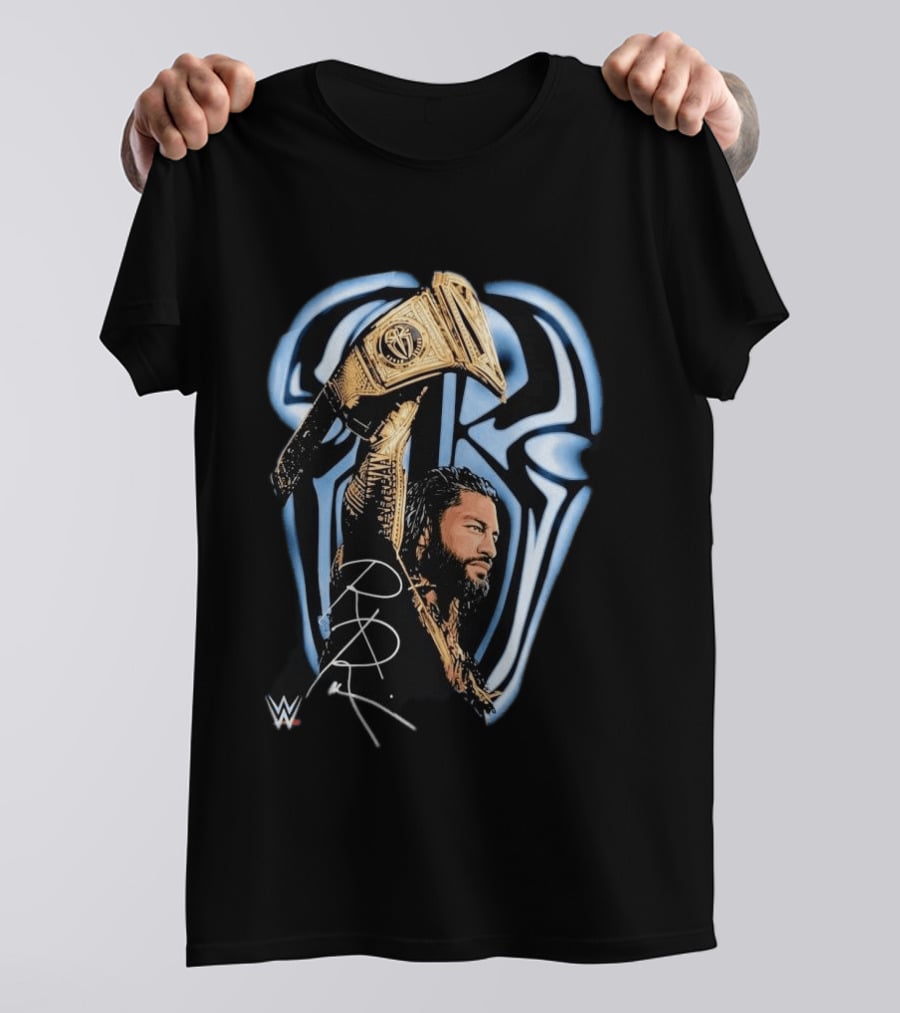 OVO WWE Collaboration Roman Reigns Holding Championship Belt 2026 T-Shirt