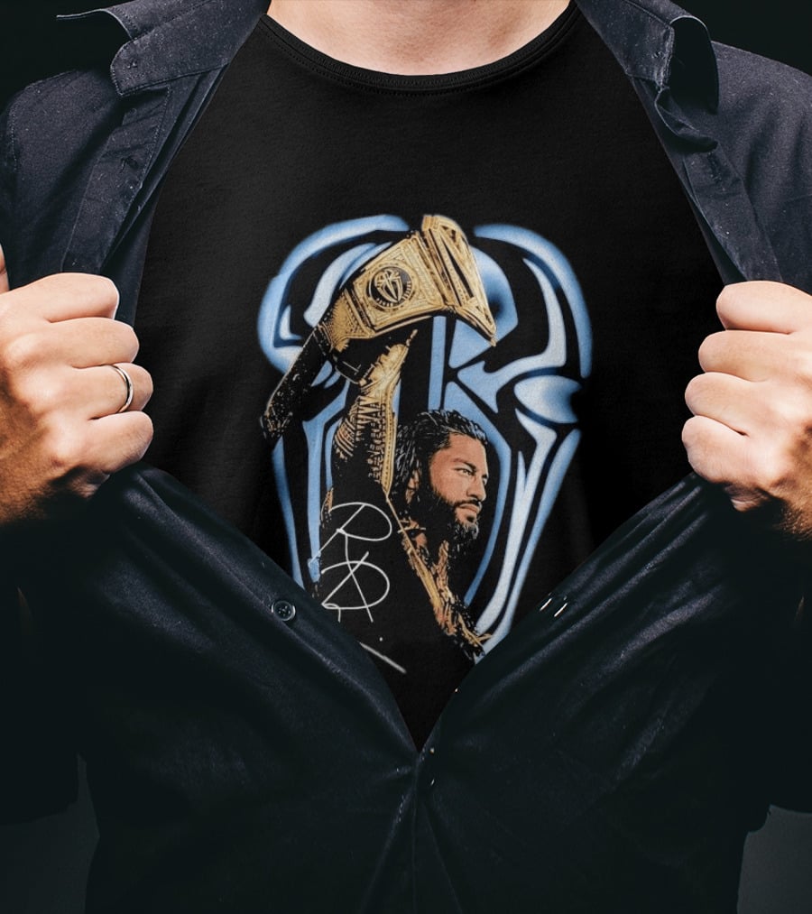 OVO WWE Collaboration Roman Reigns Holding Championship Belt 2026 T-Shirt