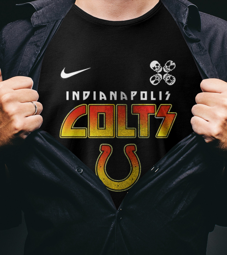 Indianapolis Colts Nike Rock And Roll Colts Logo Abbey Road T-Shirt