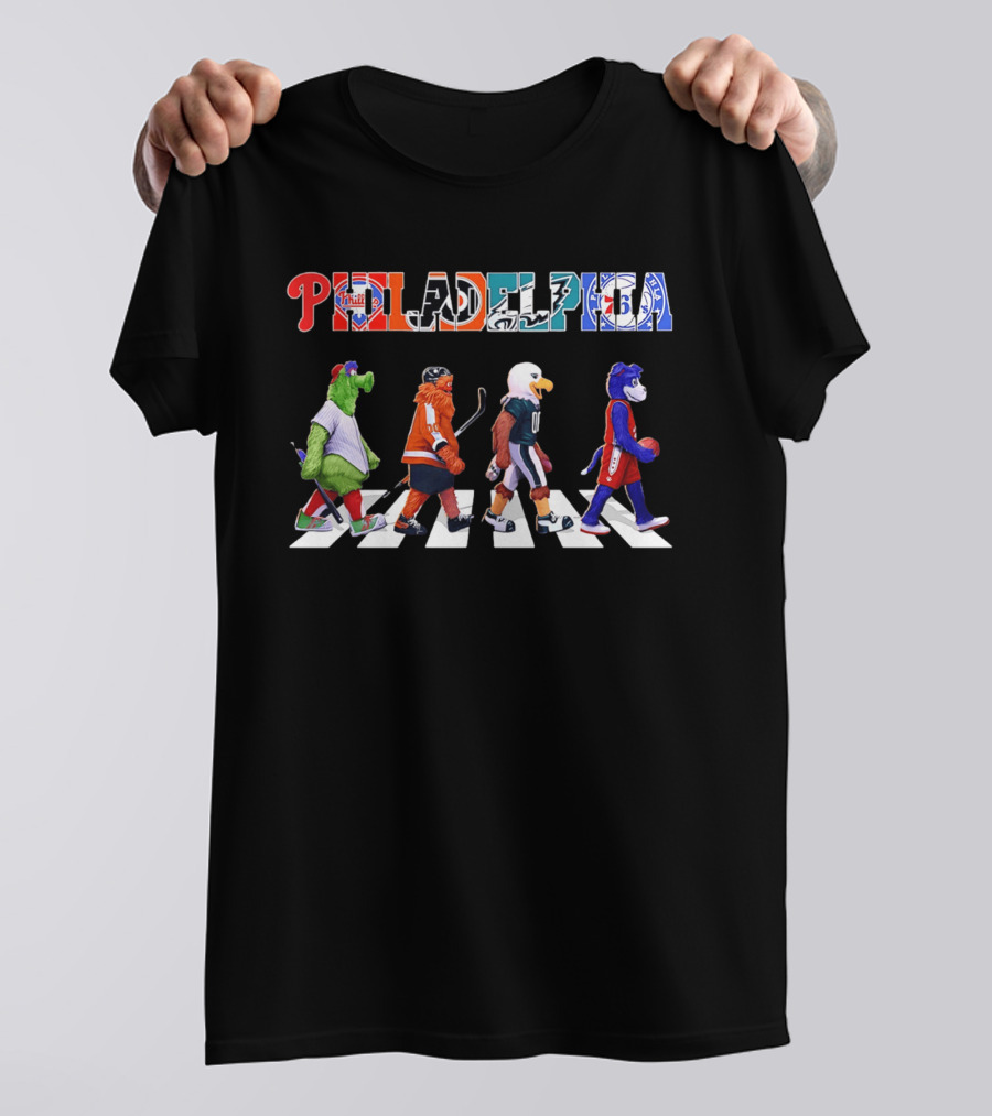 Philadelphia Phillies Flyers Eagles 76ers Mascots Sports Walk 2026 T-Shirt