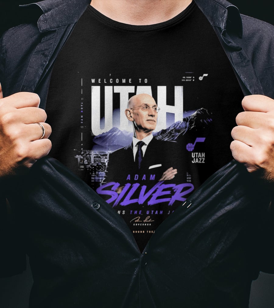 Welcome To Utah Jazz Adam Silver Joins Built Different Bound Together Take Note T-Shirt