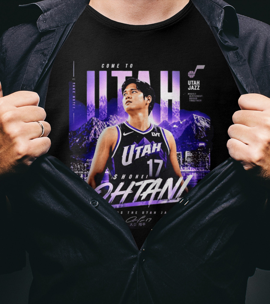 Welcome To Utah Jazz Shohei Ohtani Take Note Bound Together T-Shirt