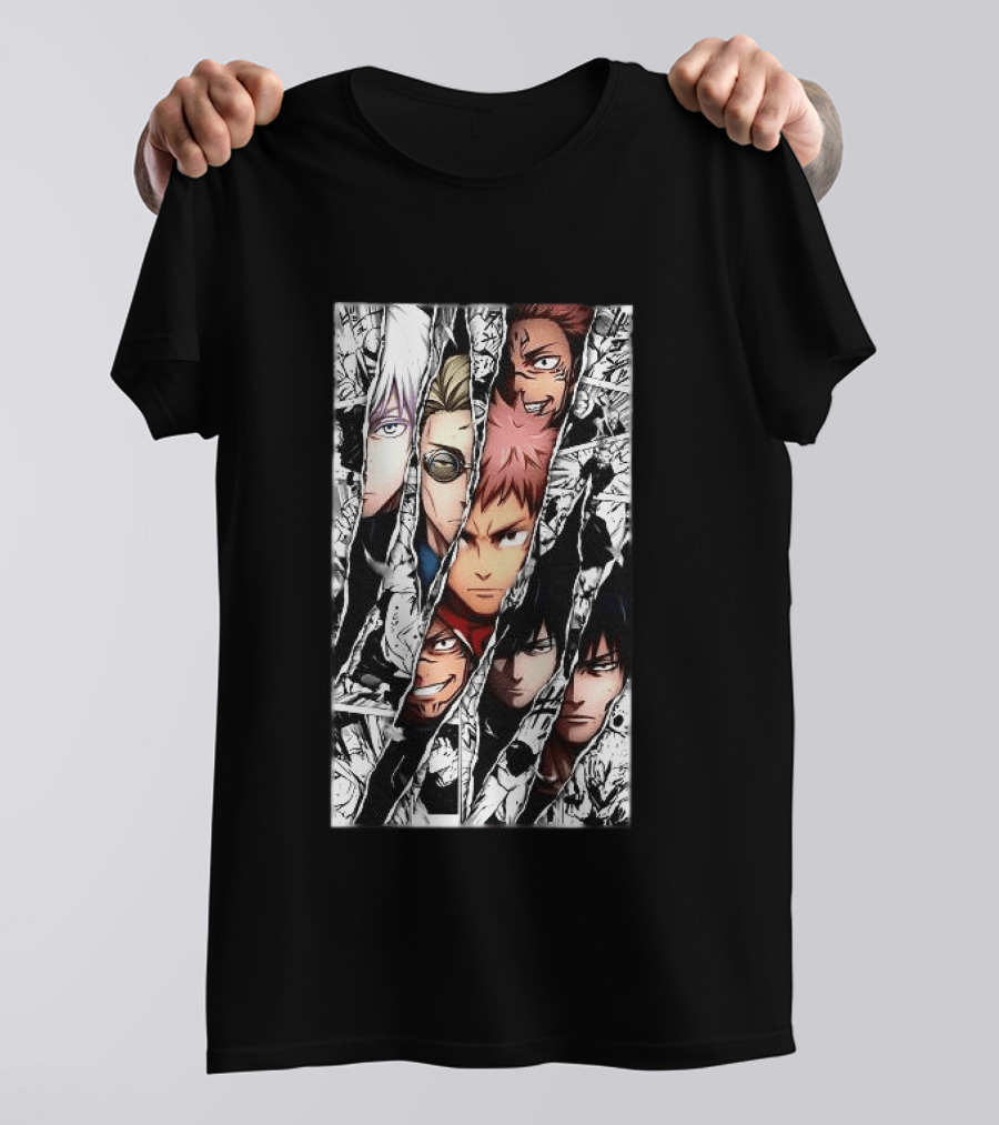 Jujutsu Kaisen Manga Characters Panel Split Burst T-Shirt