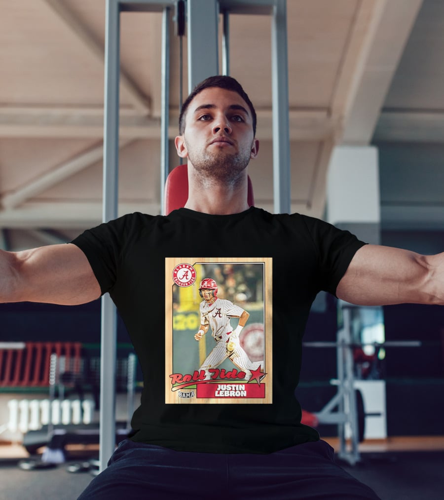 Justin Lebron Alabama Crimson Tide Roll Tide Bama Baseball Card T-Shirt