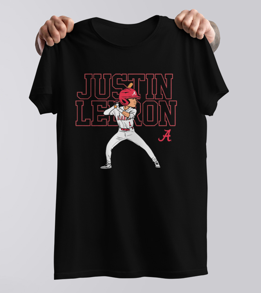 Alabama Crimson Tide Justin Lebron Baseball Cartoon Player T-Shirt
