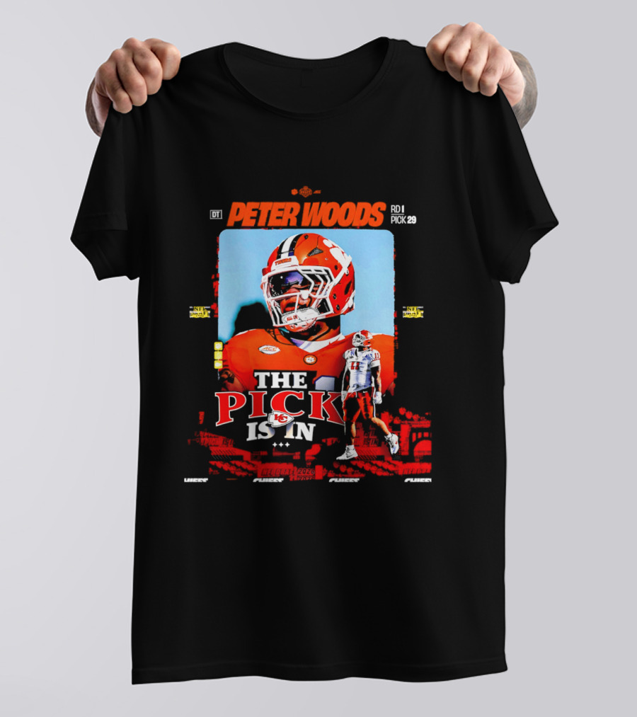 Peter Woods Kansas City Chiefs 2026 NFL Draft Pick No. 29 T-Shirt