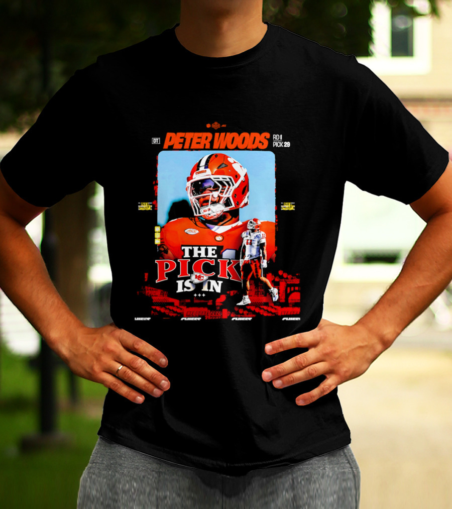 Peter Woods Kansas City Chiefs 2026 NFL Draft Pick No. 29 T-Shirt