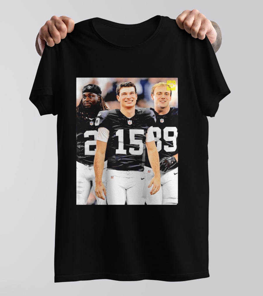 Las Vegas Raiders Kirk Cousins Fernando Mendoza Ashton Jeanty Gridiron T-Shirt