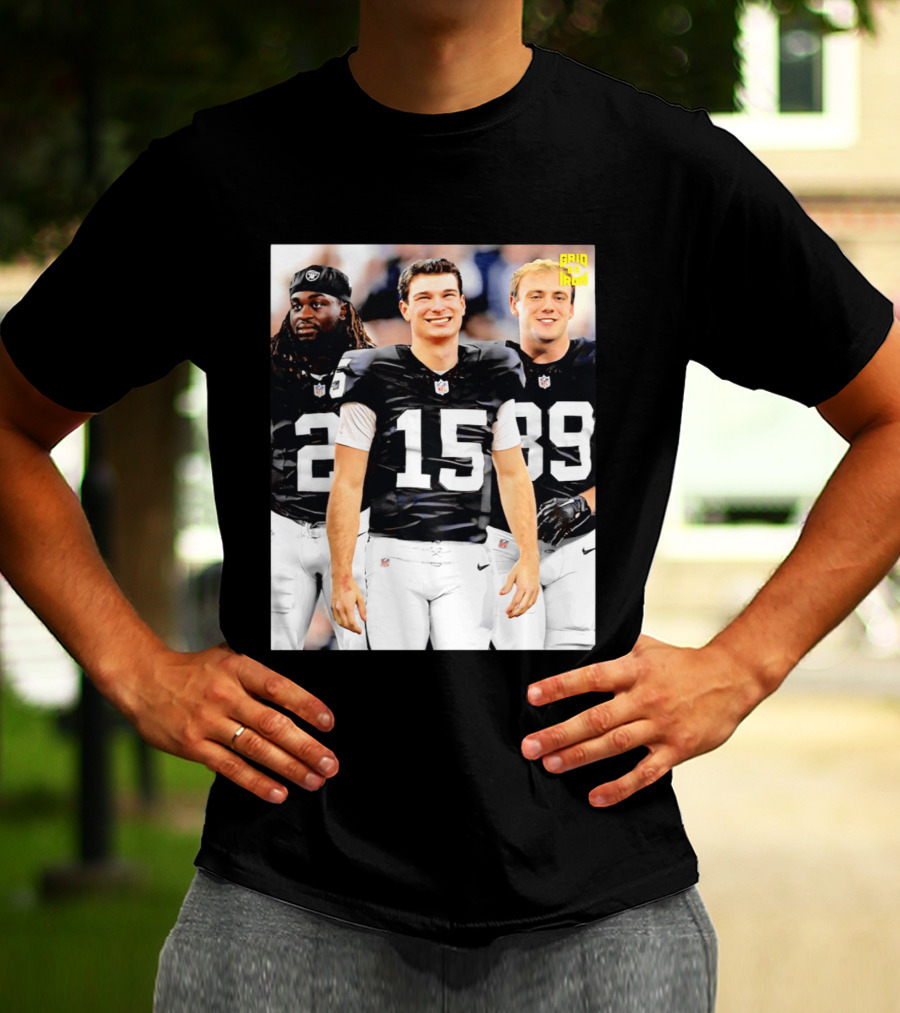Las Vegas Raiders Kirk Cousins Fernando Mendoza Ashton Jeanty Gridiron T-Shirt