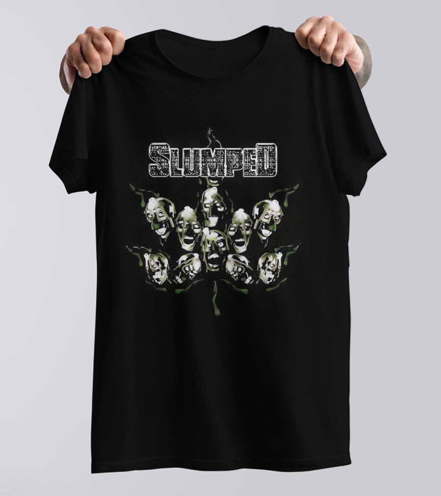 Slumped Cannabis Devils Green Leafy Artistry T-Shirt