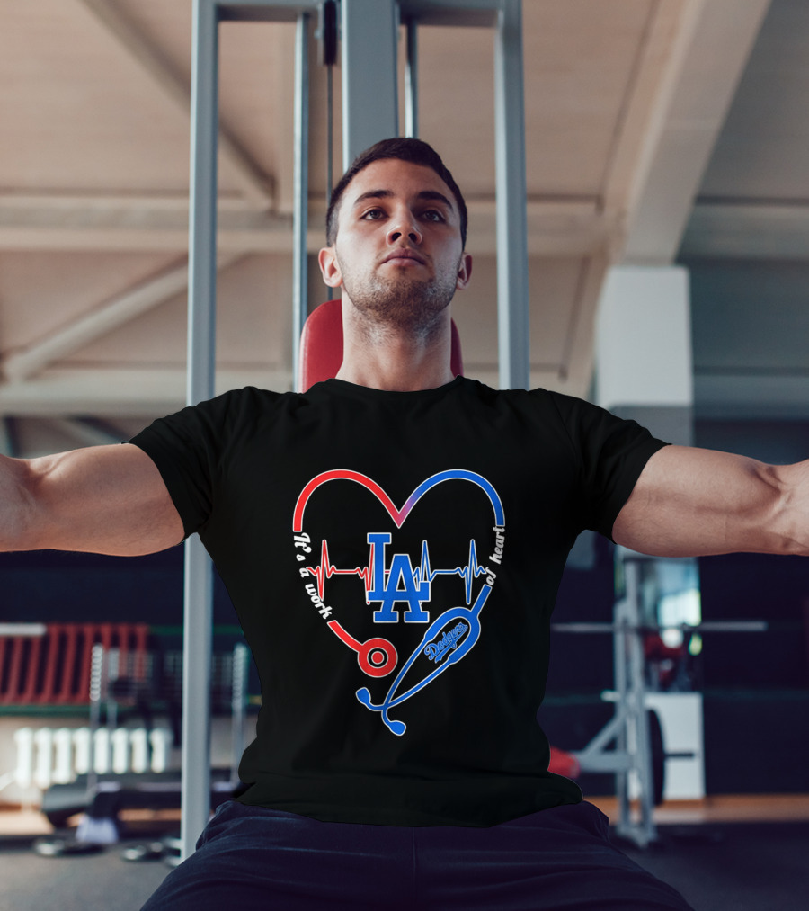 Los Angeles Dodgers Stethoscope Heartbeat It's A Work Of Heart 2026 T-Shirt