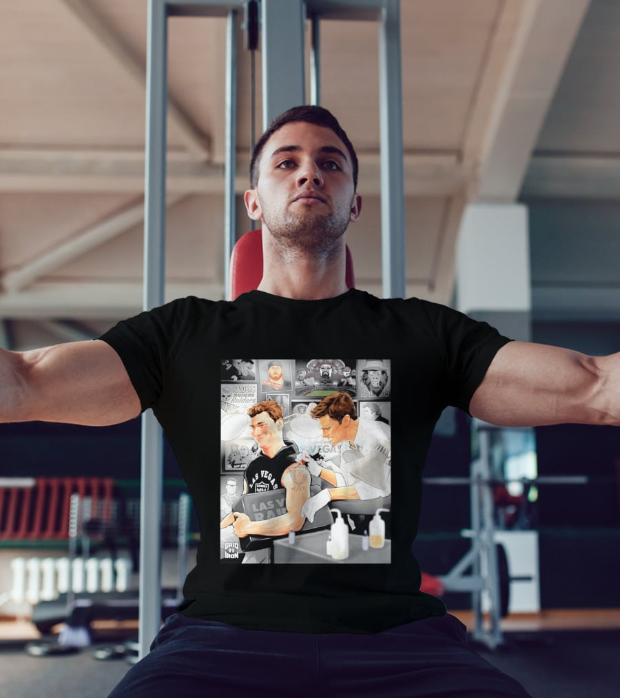 Las Vegas Raiders Fernando Mendoza Tom Brady Tattoo Moment With Raiders Art And Iconic Characters T-Shirt