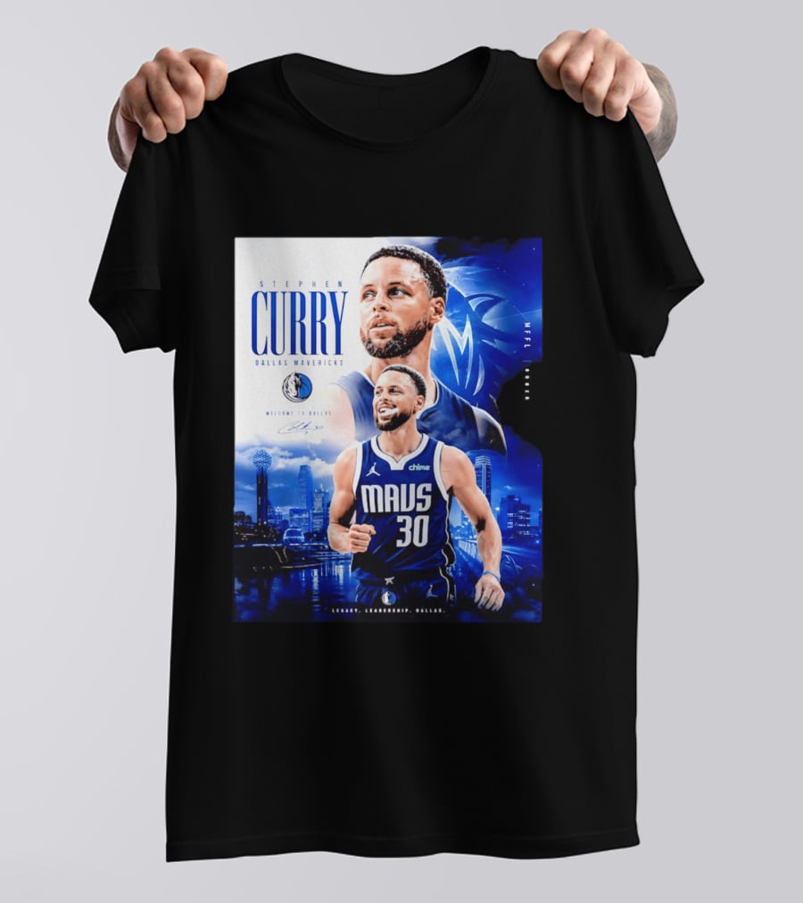 Stephen Curry Dallas Mavericks Welcome To Dallas Legacy Leadership Mavs 30 T-Shirt