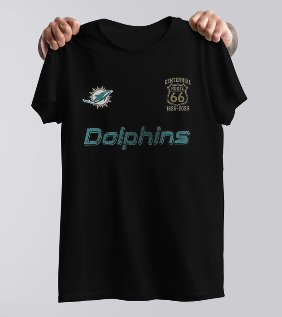 Miami Dolphins Route 66 100th Anniversary Centennial T-Shirt