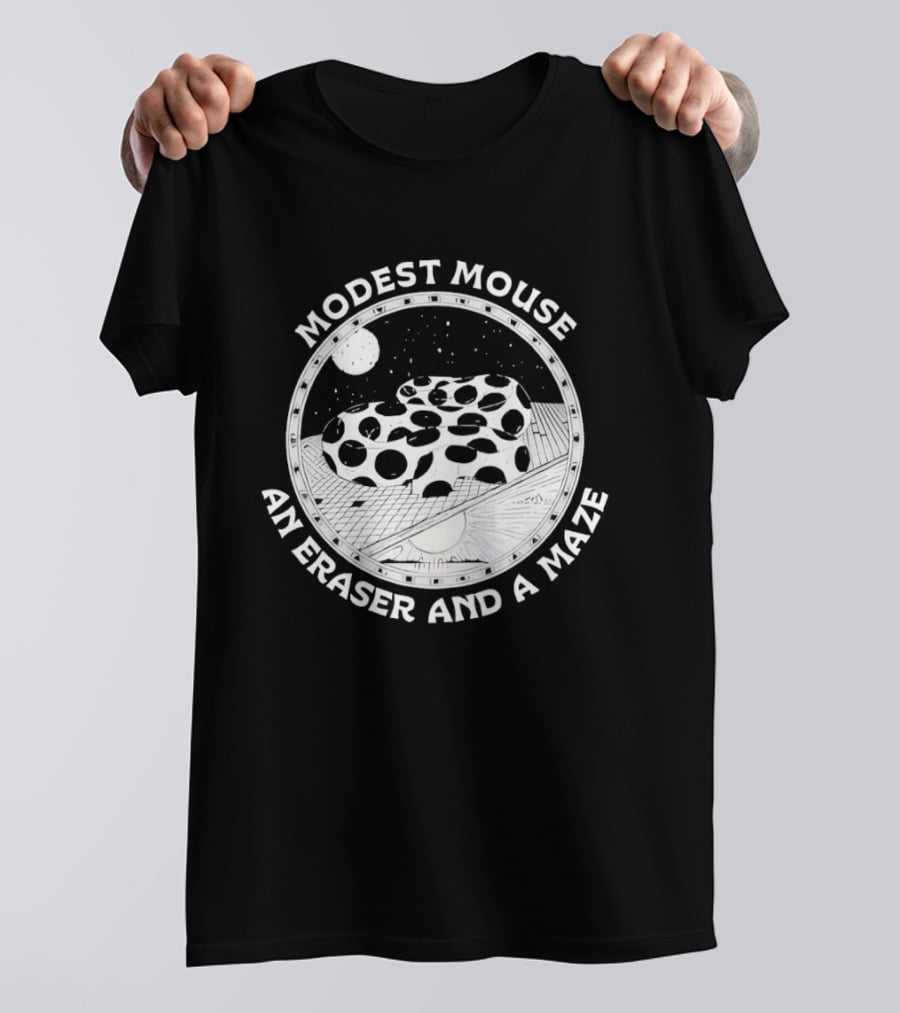 Modest Mouse An Eraser And A Maze Circle Moon Stars Maze T-Shirt