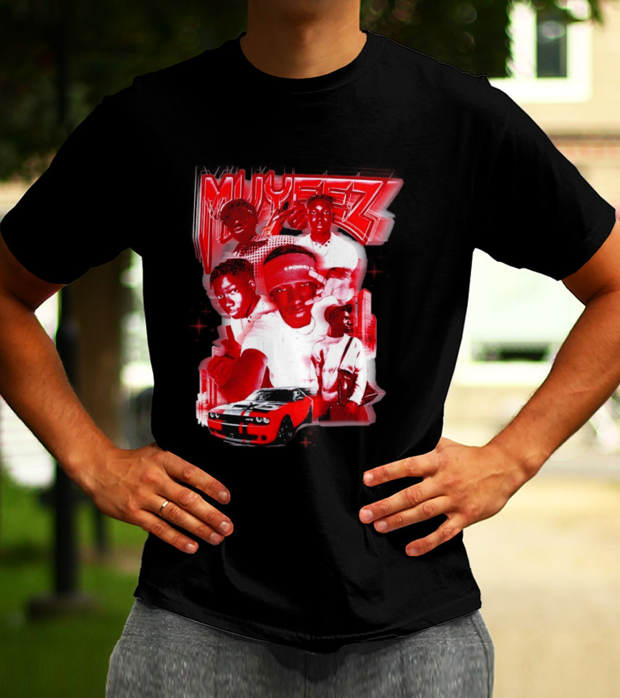 Muyeez Red Dodge Challenger Car Scene T-Shirt