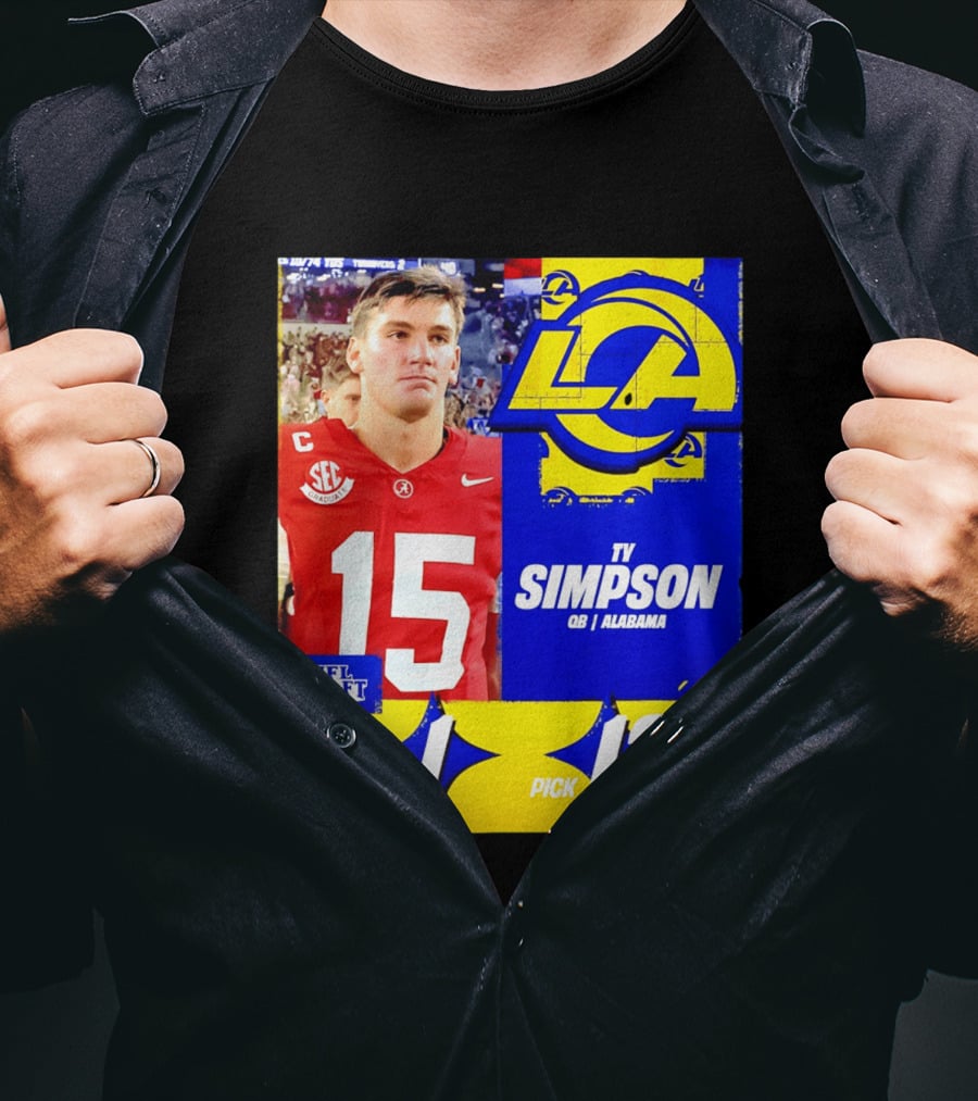 Ty Simpson Los Angeles Rams NFL Draft 2026 Round 1 Pick 13 Alabama T-Shirt