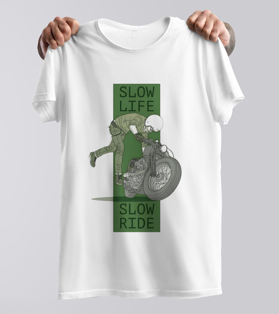 Biker Slow Life Slow Ride Motorcycle Adventure T-Shirt