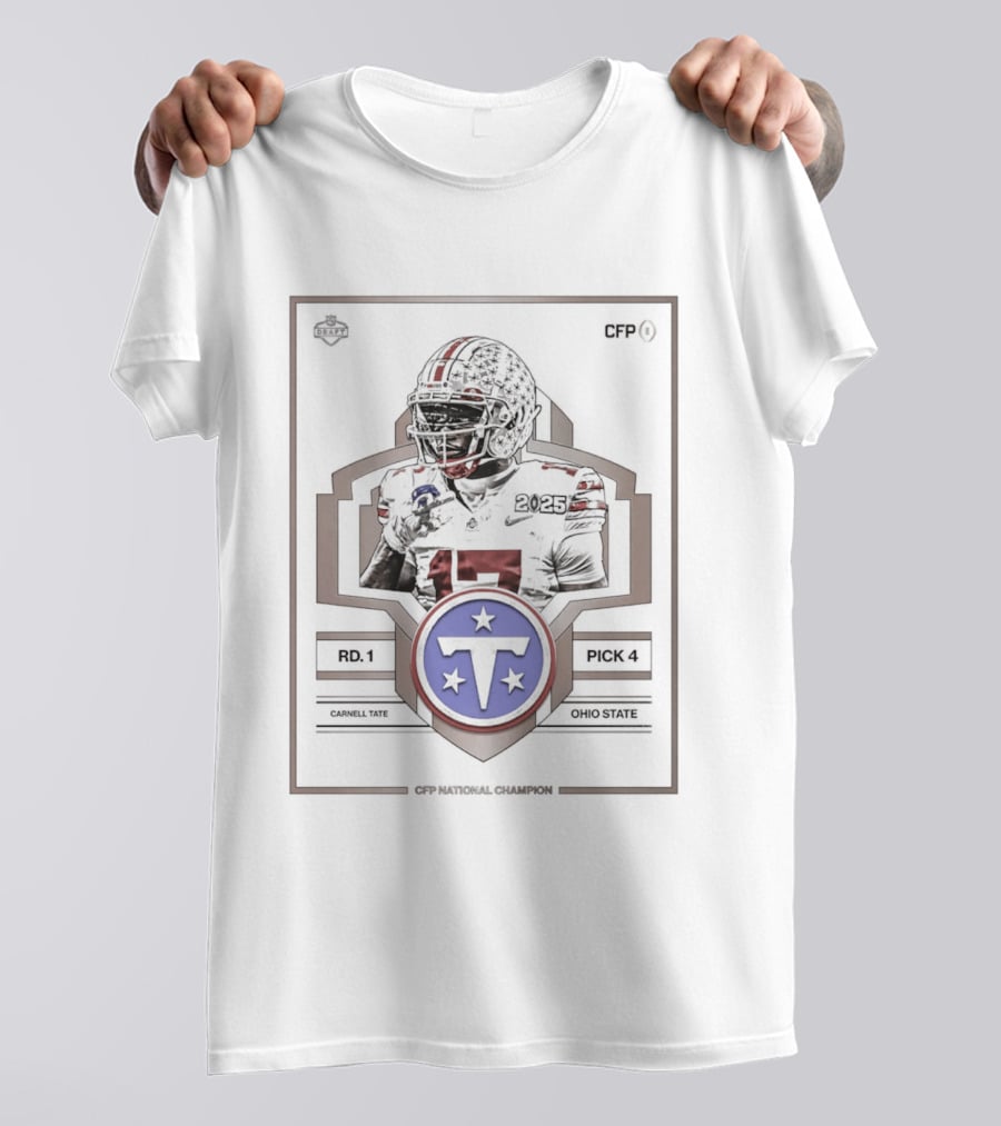 Carnell Tate 2026 Round 1 Pick 4 Tennessee Titans T-Shirt