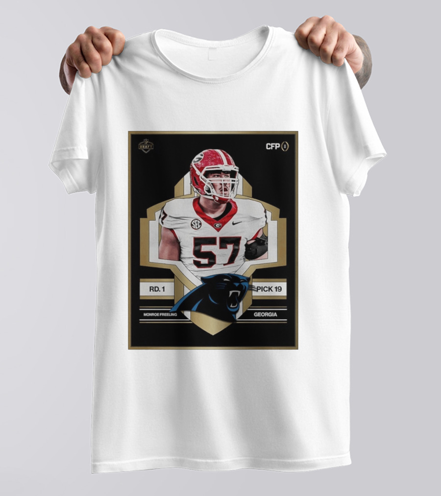 Georgia Monroe Freeling Pick 19 Carolina Panthers CFP Draft Round 1 T-Shirt