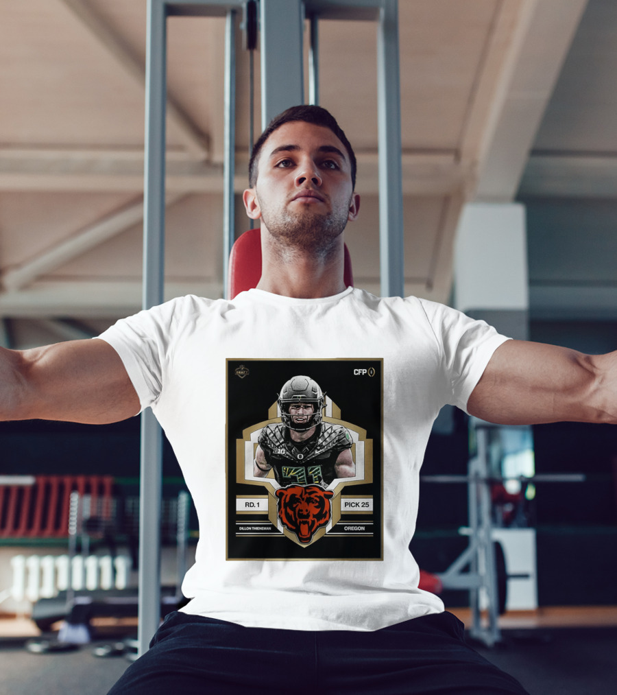 Dillon Thieneman RD 1 Pick 25 Oregon Chicago Bears 2026 Draft CFP T-Shirt