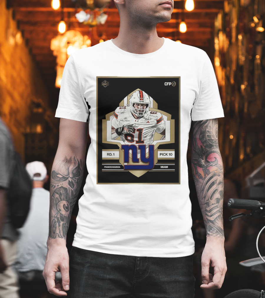 Francis Mauigoa Miami Round 1 Pick 10 New York Giants 2026 Draft T-Shirt