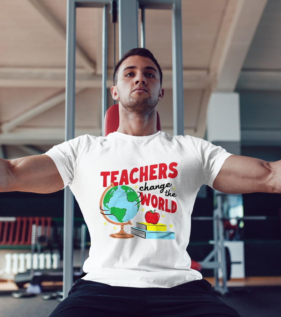 Teachers Change The World Globe Book Apple T-Shirt