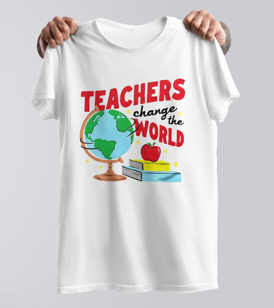Teachers Change The World Globe Book Apple T-Shirt