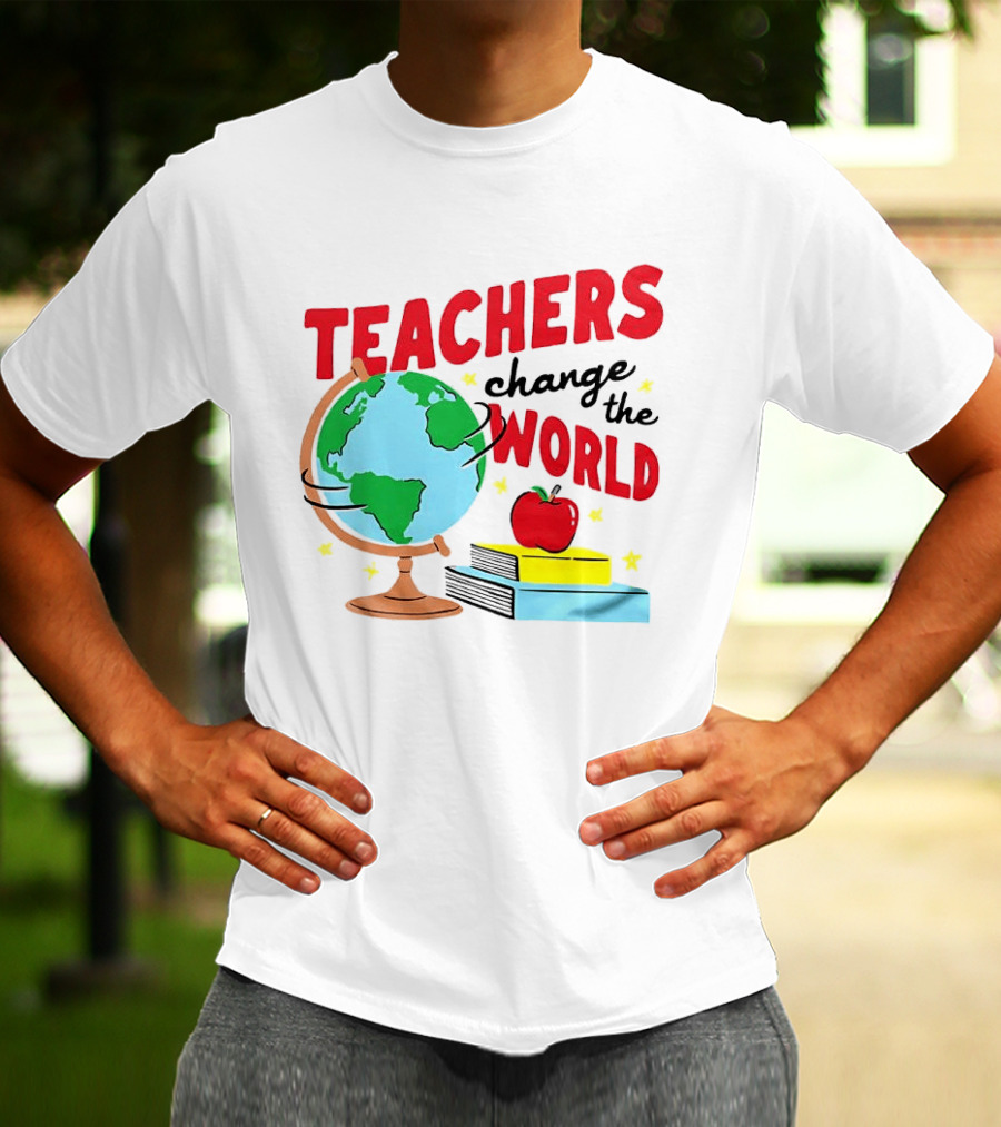 Teachers Change The World Globe Book Apple T-Shirt