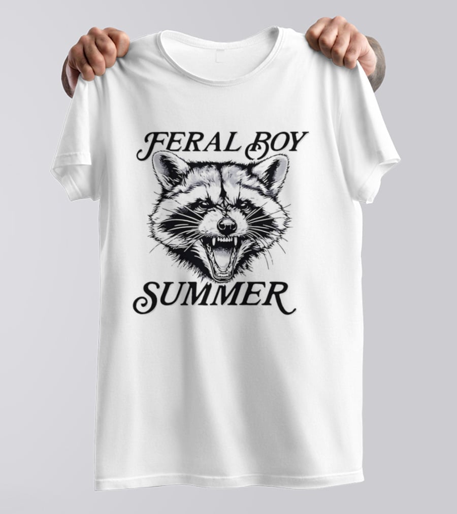 Feral Boy Summer Raccoon Big Head Grumpy T-Shirt