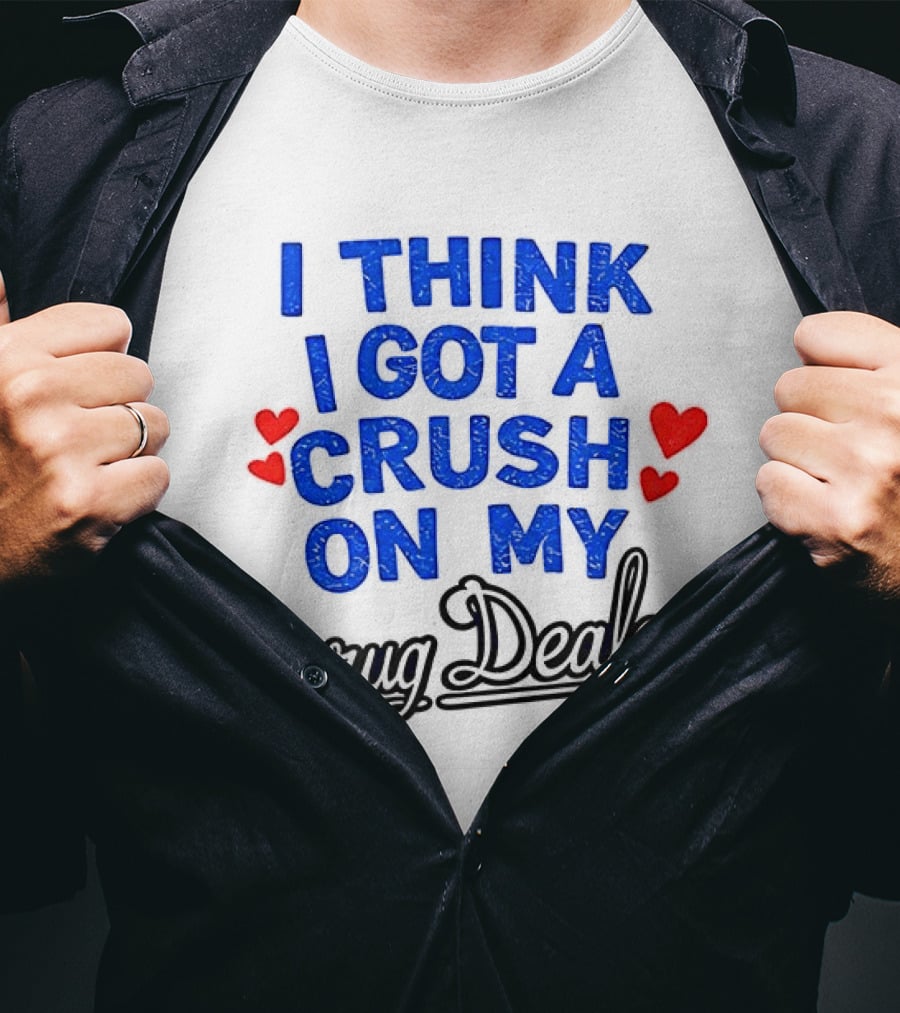 I Think I Got A Crush On My Drug Dealer Vintage Retro Bold Red Hearts T-Shirt